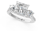 White gold Three-Stone Princess Cut Diamond Pavé Band with Four-Prong Setting_52