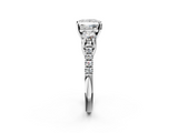 White gold Three-Stone Princess Cut Diamond Pavé Band with Four-Prong Setting_53