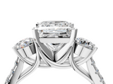 White gold Three-Stone Princess Cut Diamond Pavé Band with Four-Prong Setting_55