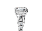 White gold Three-Stone Princess Cut Diamond Pavé Band with Four-Prong Setting_56