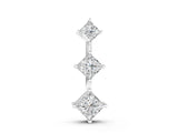 White gold Three-Stone Princess Cut Diamond Pendant with Four-Prong Setting_6
