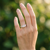 White gold Three-Stone Princess Cut Diamond Ring with Cathedral Band and Four-Prong Setting_27