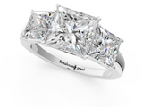White gold Three-Stone Princess Cut Diamond Ring with Channel-Set Band and Four-Prong Setting_118