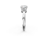 White gold Three-Stone Princess Cut Diamond Ring with Channel-Set Band and Four-Prong Setting_119