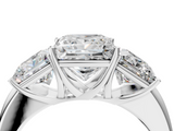 White gold Three-Stone Princess Cut Diamond Ring with Channel-Set Band and Four-Prong Setting_121