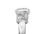 White gold Three-Stone Princess Cut Diamond Ring with Channel-Set Band and Four-Prong Setting_122