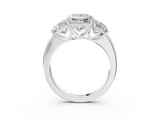 White gold Three-Stone Princess Cut Diamond Ring with Channel-Set Band and Four-Prong Setting_128