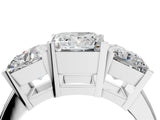 White gold Three-Stone Princess Cut Diamond Ring with Channel Set Band and Four-Prong Setting_30