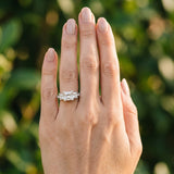 White gold Three-Stone Princess Cut Diamond Ring with Channel Set Band and Four-Prong Setting_50