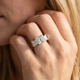 White gold Three-Stone Princess Cut Diamond Ring with Channel Set Band and Four-Prong Setting_52