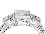 White gold Three-Stone Princess Cut Diamond Ring with Channel-Set Band and Prong Setting_10