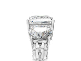 White gold Three-Stone Princess Cut Diamond Ring with Channel-Set Band and Prong Setting_11