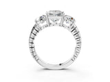 White gold Three-Stone Princess Cut Diamond Ring with Channel-Set Band and Prong Setting_9