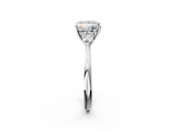 White gold Three-Stone Princess Cut Diamond Ring with Pear Side Stones in Four-Prong Setting_136