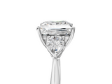 White gold Three-Stone Princess Cut Diamond Ring with Pear Side Stones in Four-Prong Setting_139
