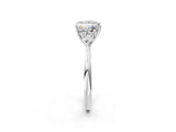 White gold Three-Stone Princess Cut Diamond Ring with Pear  Side Stones in Four-Prong Setting_24