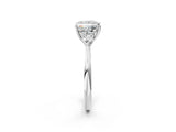 White gold Three-Stone Princess Cut Diamond Ring with Pear  Side Stones in Four-Prong Setting_66