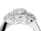White gold Three-Stone Princess Cut Diamond Ring with Prong Setting and Classic Band_7