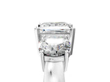 White gold Three-Stone Princess Cut Diamond Ring with Round Side Stones, Classic Band, and Four-Prong Setting_12