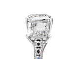 White gold Three-Stone Princess Cut Diamond Ring with Round with Moissanite side stone Pavé Band and Prong Setting_17