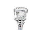 White gold Three-Stone Princess Cut Diamond Ring with Round with Moissanite side stone Pavé Band and Prong Setting_23
