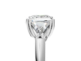 White gold Three-Stone Princess Cut Diamond Ring with Trillion Side Stones and Four-Prong Setting_66