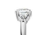 White gold Three-Stone Princess Cut Diamond Ring with Trillion Side Stones and Four-Prong Setting_83