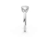 White gold Three-Stone Princess Cut Diamond Ring with Trillion Side Stones and Four-Prong Setting_83