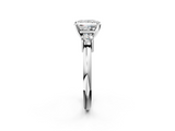 White gold Three-Stone Princess Cut Diamond Solitaire with Prong Setting and Classic Band_77