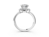 White gold Three-Stone Princess Cut Diamond Solitaire with Prong Setting and Classic Band_78