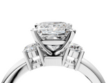 White gold Three-Stone Princess Cut Diamond Solitaire with Prong Setting and Classic Band_79