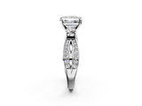 White gold Three-Stone Princess Cut Diamond Twist Band with Prong Setting_58