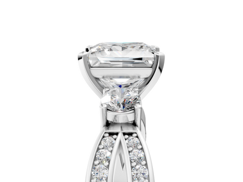 White gold Three-Stone Princess Cut Diamond Twist Band with Prong Setting_61