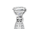 White gold Three-Stone Princess Cut Diamond Twist Band with Prong Setting_67