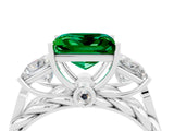 White gold Three-Stone Princess Cut Emerald Braided Band Ring with Four-Prong Setting_34