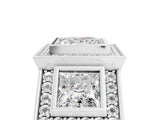 White gold Three-Stone Princess Cut Halo Pavé Diamond Ring_12