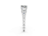 White gold Three-Stone Princess Cut Moissanite Braided Band Ring with Four-Prong Setting_44