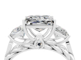 White gold Three-Stone Princess Cut Moissanite Braided Band Ring with Four-Prong Setting_46