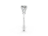 White gold Three-Stone Princess Cut Moissanite Ring with Pear Side Stones and Four-Prong Setting_21