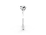 White gold Three-Stone Princess Cut Moissanite Ring with Pear  Side Stones in Four-Prong Setting_14