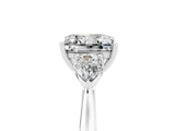 White gold Three-Stone Princess Cut Moissanite Ring with Pear  Side Stones in Four-Prong Setting_53
