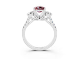 White gold Three-Stone Princess Cut Morganite Pavé Band with Four-Prong Setting_3