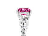 White gold Three-Stone Princess Cut Pink Sapphire Pavé Band with Four-Prong Setting_29