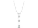 White gold Three-Stone Princess Cut Prong Set Pendant_7