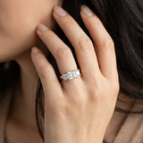 White gold Three-Stone Princess Cut Solitaire Ring with Classic Prong Setting_35