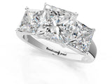 White gold Three-Stone Princess Cut Solitaire Ring with Classic Prong Setting_92