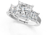 White gold Three-Stone Princess Cut Solitaire Ring with Prong Setting_22