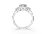 White gold Three-Stone Princess Cut Solitaire Ring with Prong Setting_24