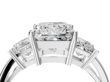 White gold Three-Stone Princess Cut Solitaire Ring with Prong Setting_25