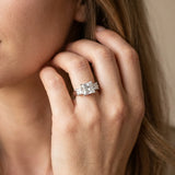 White gold Three-Stone Princess Cut Solitaire Ring with Prong Setting_40